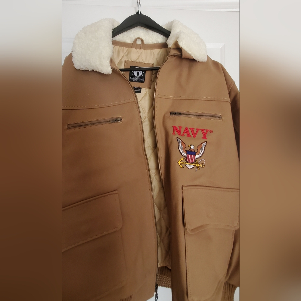 Brown Military Field Jacket with Embroidered Eagle